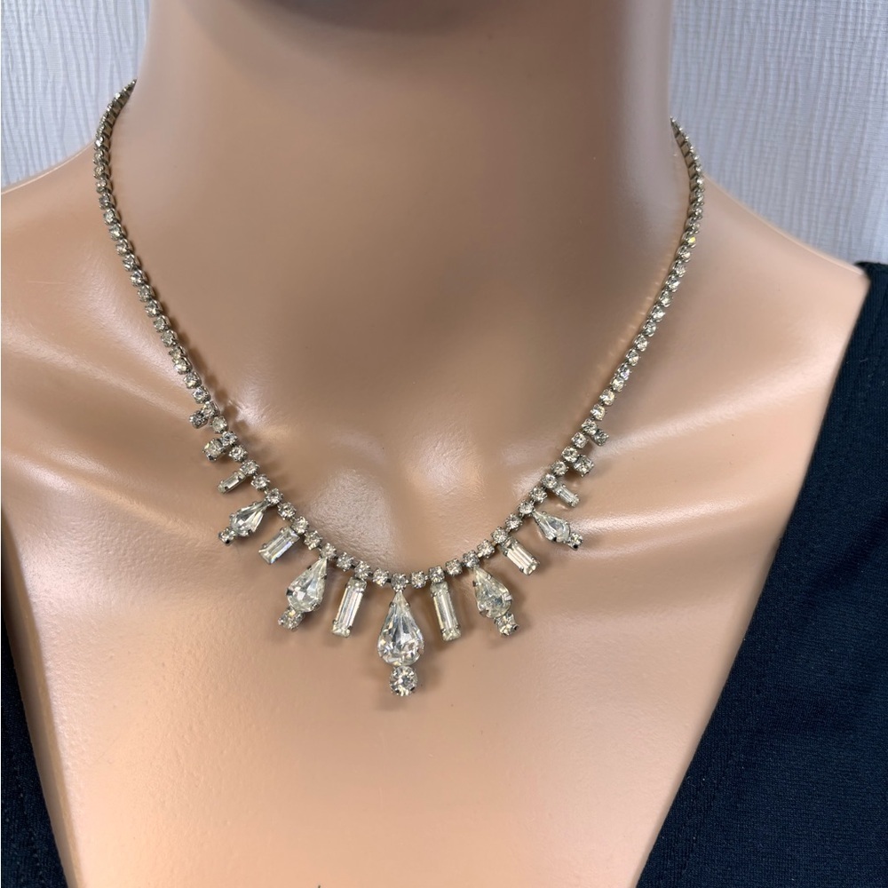 Jay Flex Sterling clear crystal rhinestone necklace
